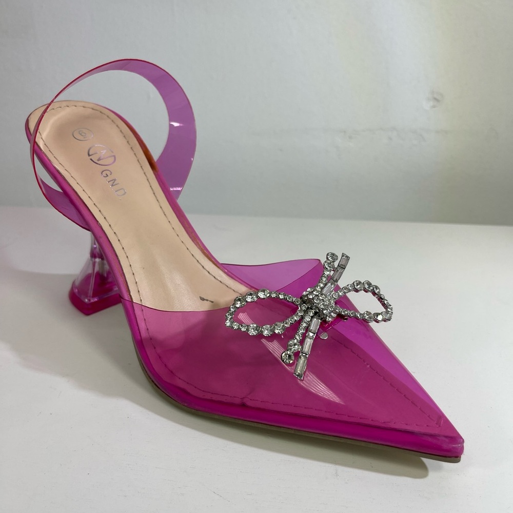 Elegant Pink Women's Heels with Rhinestone Detail